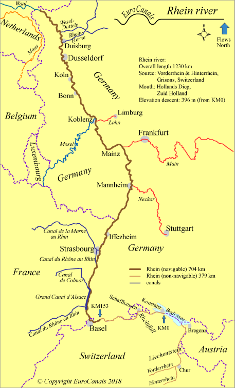 german map with rivers