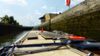 Entering the first lock in France, #59 �cluse des Quatre Chemin�es (4 Chimneys). (Lock numbers count from 59 to 1 southbound, opposite to PK system; why ???)