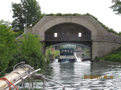 The stone footbridge La Canonnire crosses the canal near the northern tip of the ramparts.