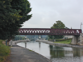Just west of the port is the canal bridge over the river Loire.
