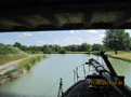 This rail bridge is one of the height restrictions on the canal, at 3.50 meters clearance.