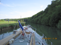 Just 6 minutes left until the locks close at 18:00. We were just on the other side of a lock from where we wanted to go when the ship’s clock chimed 1800.