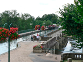 As the canal enters Digoin it crosses the third and shortest (200 meters), but still imposing, canal bridge over the Loire, a stone structure of eleven arches.