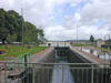 At the summit is a large reservoir (seen in background) for recreation and to supply water for both sides of the canal. This is Lock #1, Loire side.