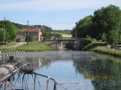 The halte at Demange-aux-Eaux PK84.9 right bank, before lock #1. There is an interesting old washhouse at the entrance to the village, 350 meters west.