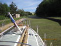 The water on the other side of lock #1 was completely covered with algae