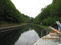 Since we were the only boat making the morning passage, it would be easier for us to follow under our own power than to be towed.